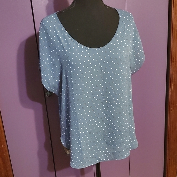Loft Top Blue w/ White Dots Soft Simple Small - Picture 2 of 6